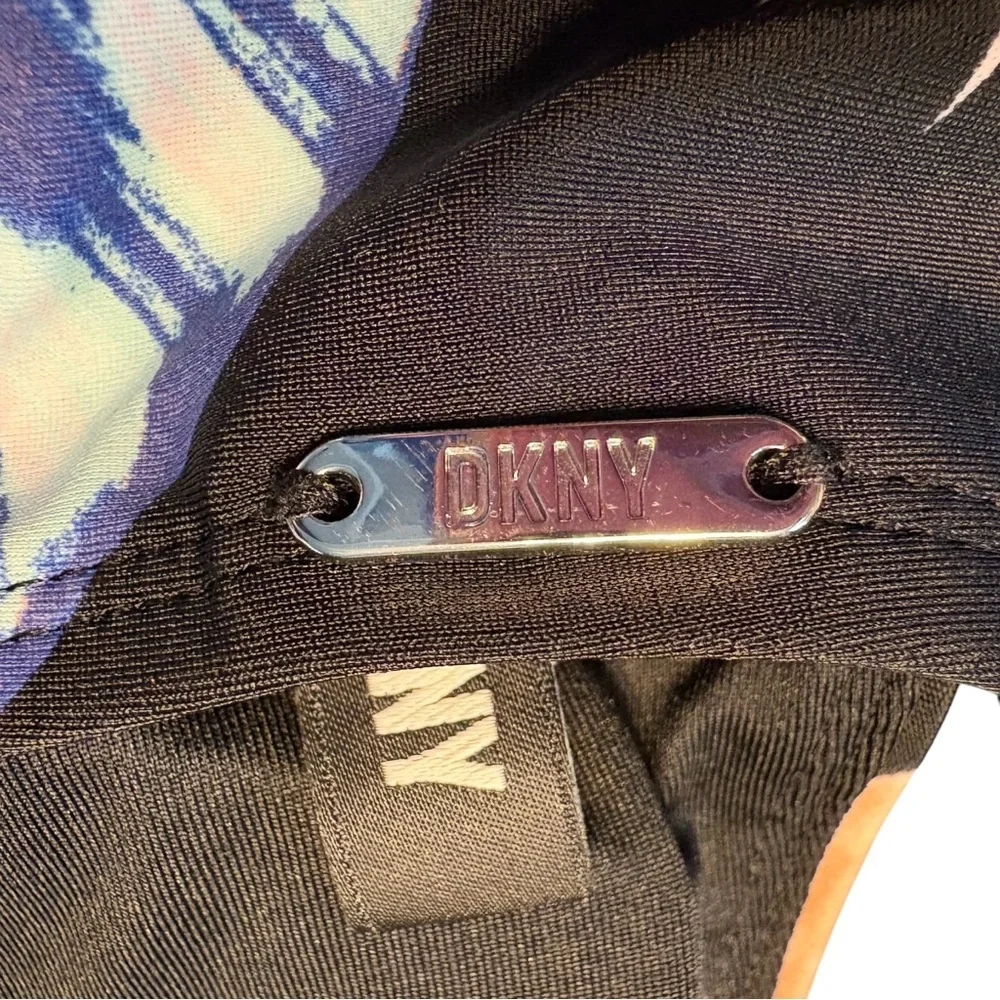 DKNY Floral Halter Neck Swimsuit in Black/Peach/Blue Size L — never worn - Picture 8 of 9
